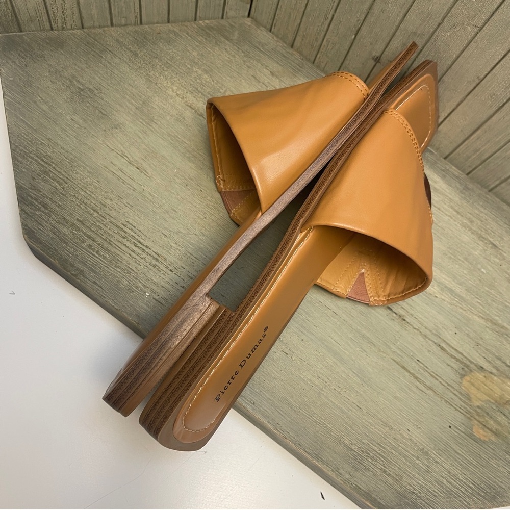 Pierre Dumas Tan Slide Sandals - Picture 7 of 9